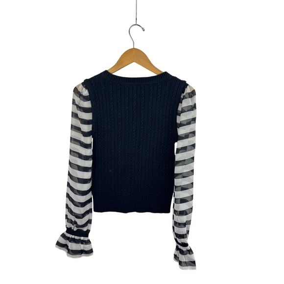 Anthropologie Maeve Striped Sheer-Sleeve Sweater Vest - Picture 7 of 7